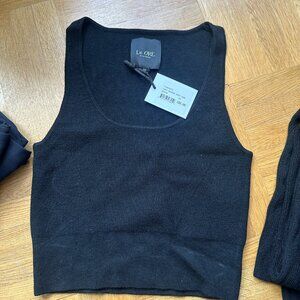 Le Ore Lodi Rib Knit Tank Black XS New With Tags